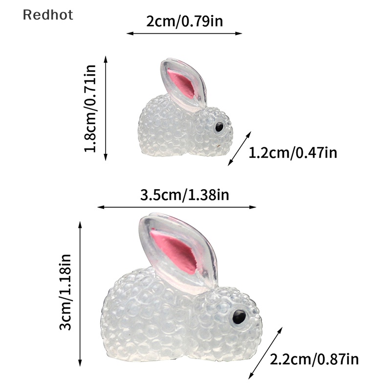 &lt; Redhot &gt; Bộ 4 Tượng Thỏ Dạ Quang Tự Dính Trang Trí Xe Hơi