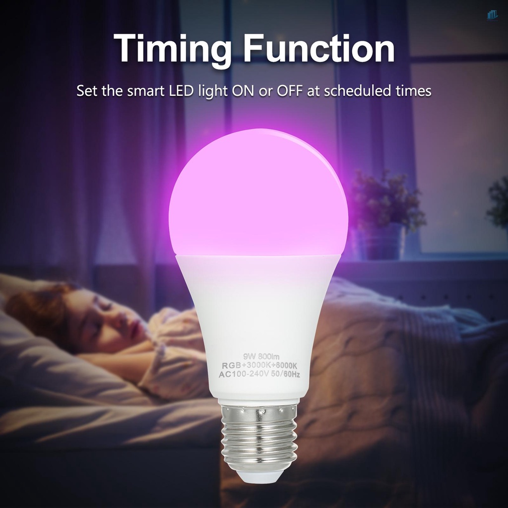 Bóng Đèn LED Thông Minh Điều Khiển Bằng Giọng Nói 9W Wi-Fi 16 Triệu Màu E27