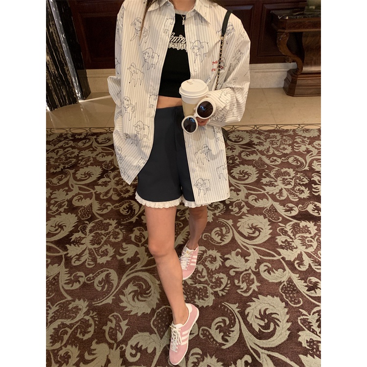 Áo Sơ Mi Nữ Dáng Rộng Tay Dài Sọc Dọc Mới