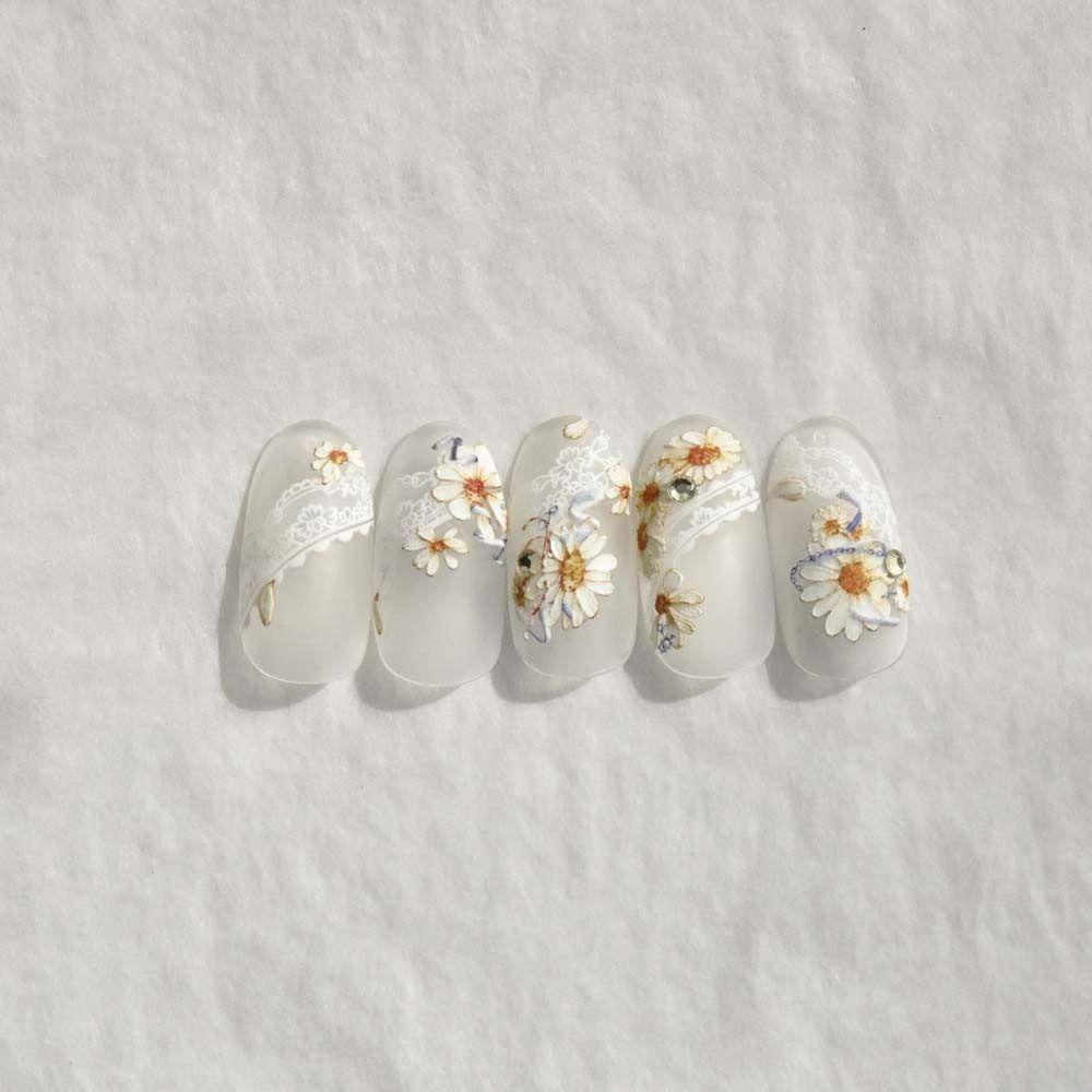 Nhãn Dán Móng Tay Tự Dính Hình Hoa Phong Cách Bohemia Dành Cho Nữ