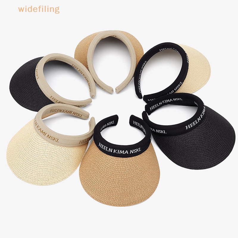 Mũ Cói Rộng Vành Hở Chóp Chống Nắng / Tia UV Có Thể Gấp Gọn Thời Trang Đi Biển Cho Nữ