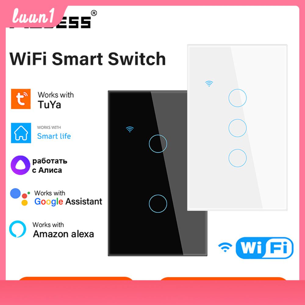 Công Tắc Có Sẵn Công Tắc Cảm Ứng Thông Minh Wifi 1/2/3/4 Gang Tuya Nút Treo Tường Nhà Cho Alexa Và Trợ Lý Google Home Thanh Toán Khi Nhận Hàng