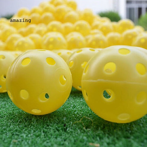 Set 6 Quả Bóng Golf Cao Su Đàn Hồi Có Lỗ Dành Cho Người Mới Tập Chơi Trong Nhà