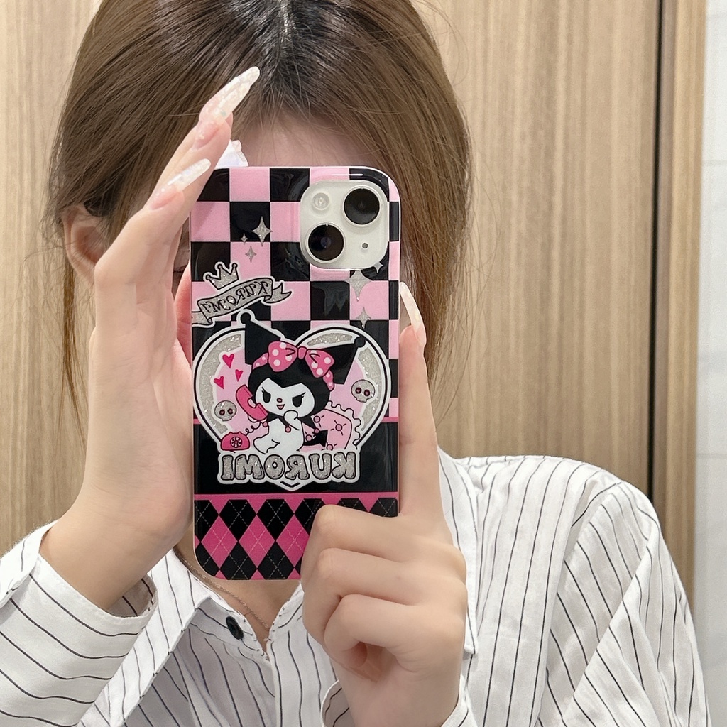 Ốp Điện Thoại TPU Silicone Mềm Trong Suốt Họa Tiết Kuromi Hoạt Hình Cho iPhone11 12 13 14 Pro Max