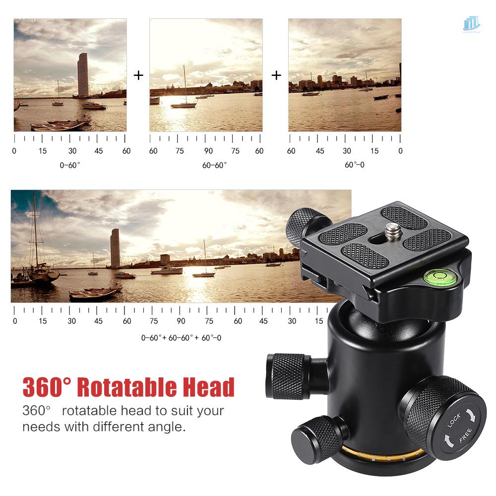 Đĩa Đầu Bi Andoer Bằng Hợp Kim Nhôm Tải Trọng Tối Đa 3KG Với Tấm Tháo Lắp Nhanh Ốc Vít 1 / 4 &quot;Cho Chân Máy Ảnh Tripod