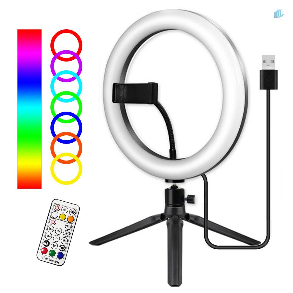 Bộ Chuyển Đổi Vòng Đèn LED RGB 3500K-6500K USB Thông Minh 10inch / 26cm Có Thể Điều Chỉnh