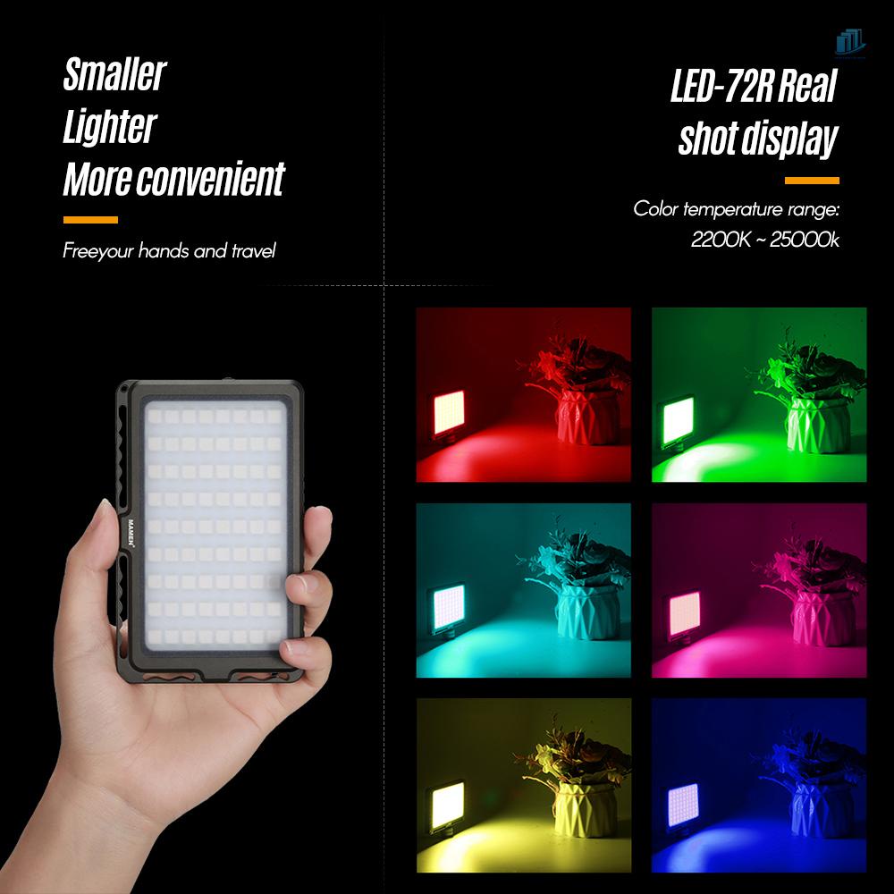 Đèn LED Màu RGB 72R 9 Hiệu Ứng Điều Chỉnh Được 2200K-25000K CRI96 Cho Máy Ảnh DSLR
