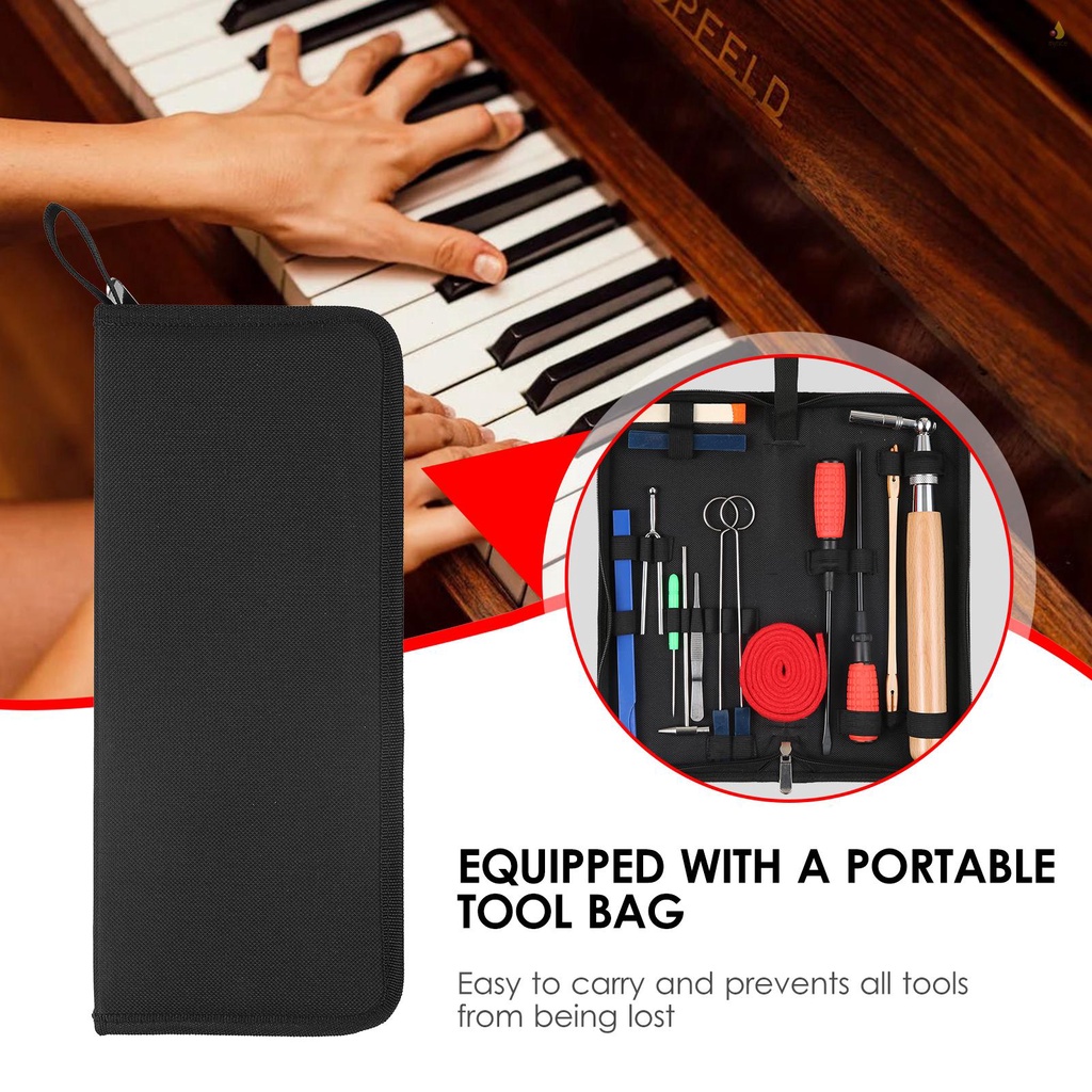 Bộ 16 Dụng Cụ Chỉnh Sửa Đàn Piano Chuyên Dụng Với Tay Cầm Dài Bằng Cao Su