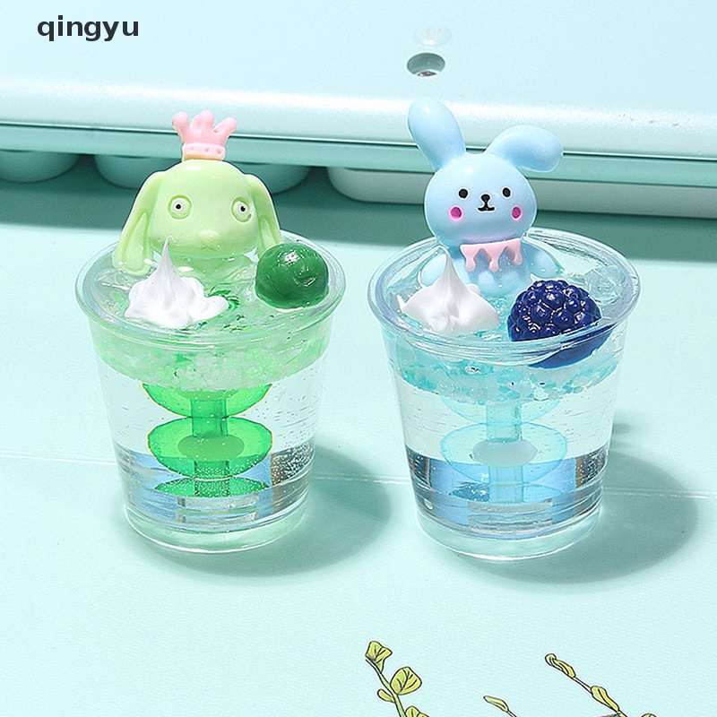 Móc Khóa Hình Cốc Nước Dạ Quang Bằng Nhựa Resin Họa Tiết Hoạt Hình Dễ Thương DIY