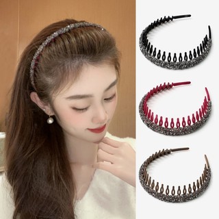 Băng đô cài tóc vải nhung đính đá sang trọng
