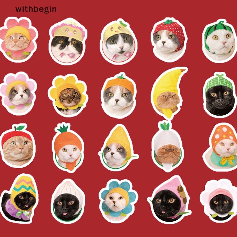 Bộ 40 Miếng Dán Vinyl Chống Nước Hình Mèo Kitty Dễ Thương Trang Trí Sổ Tay