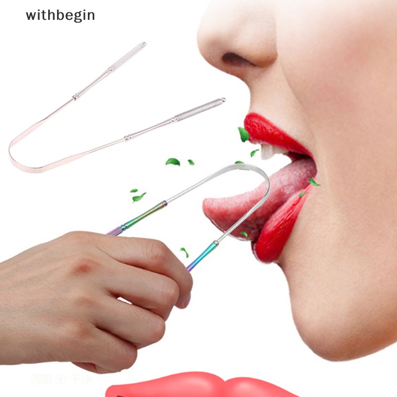1 Dụng Cụ Nạo Lưỡi Bằng Thép Không Gỉ Thông Hơi Làm Sạch Răng Miệng