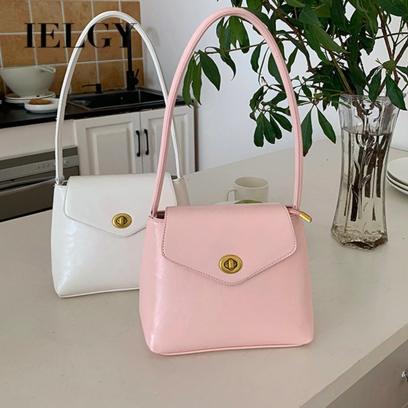 Ielgy Túi Xách bucket Đeo Cánh Tay Màu Hồng Ngọt Ngào Dễ Phối Đồ Phong Cách Hàn Quốc Cho Nữ