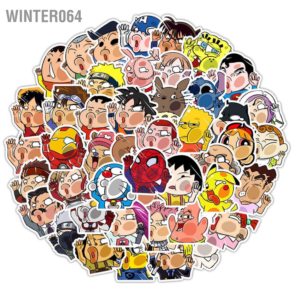 Winter064 Bộ 50 Xe Miếng Dán Trang Trí Chống Nước Đề Can Hoạt Hình Dễ Thương Cho Hành Lý Laptop Đạp