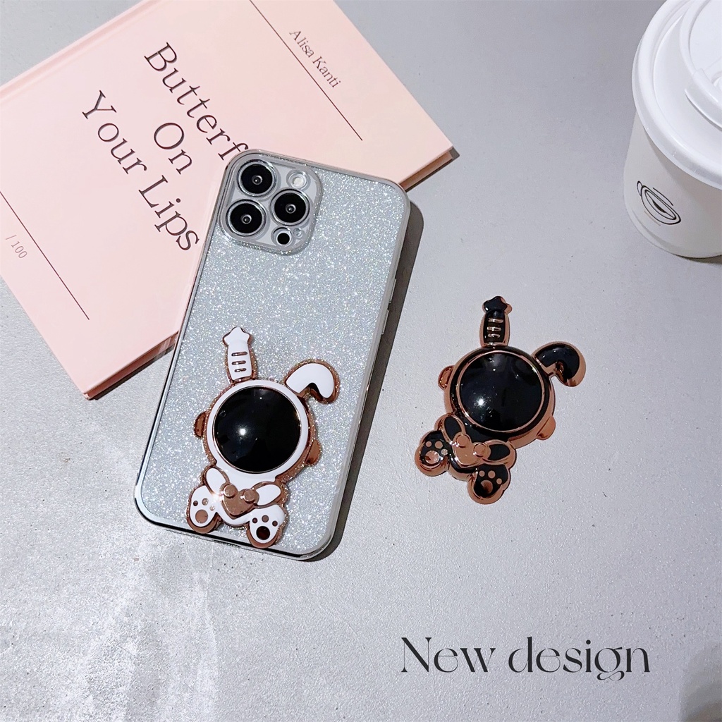 Ốp Điện Thoại Họa Tiết Chú Thỏ Có Túi Khí Và Giá Đỡ Nhẫn Cho iphone