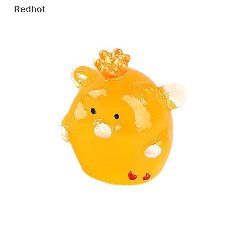 1 Mô Hình Chú Heo Đội Vương Miện Mini Bằng Nhựa Resin Phát Sáng Trang Trí Bảng Điều Khiển Xe Hơi