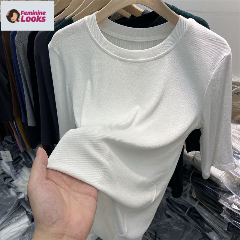 Áo Thun Tay Lỡ Cổ Tròn Dáng Ôm Thời Trang Trẻ Trung