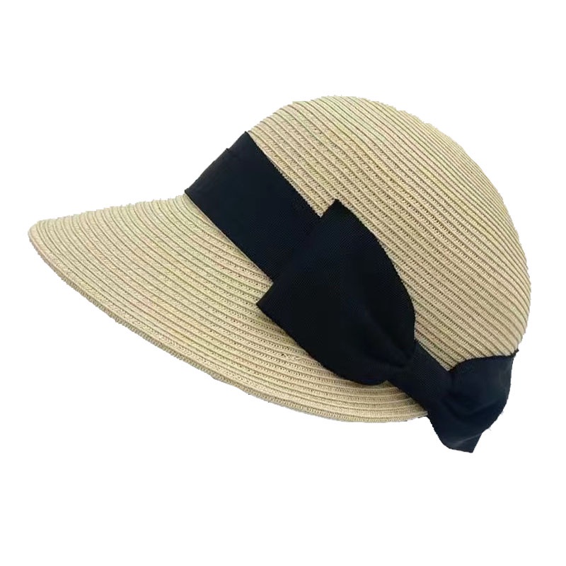 Mũ Cói Lưỡi Vịt Đính Nơ Phong Cách Anh Quốc Cổ Điển Dành Cho Nữ