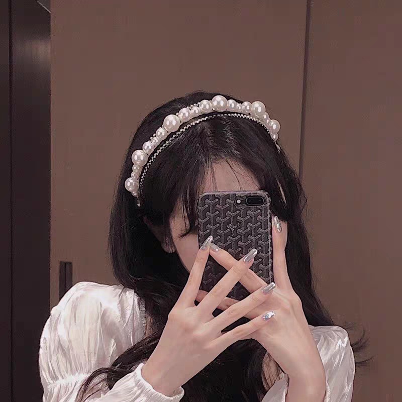Băng Đô Hai Lớp Đính Ngọc Trai Và Bướm CHLINS