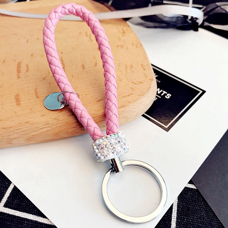 Ygt Móc Chìa Khóa Bằng Da Pu Đính Đá Lấp Lánh Thời Trang Cho Nam Và Nữ