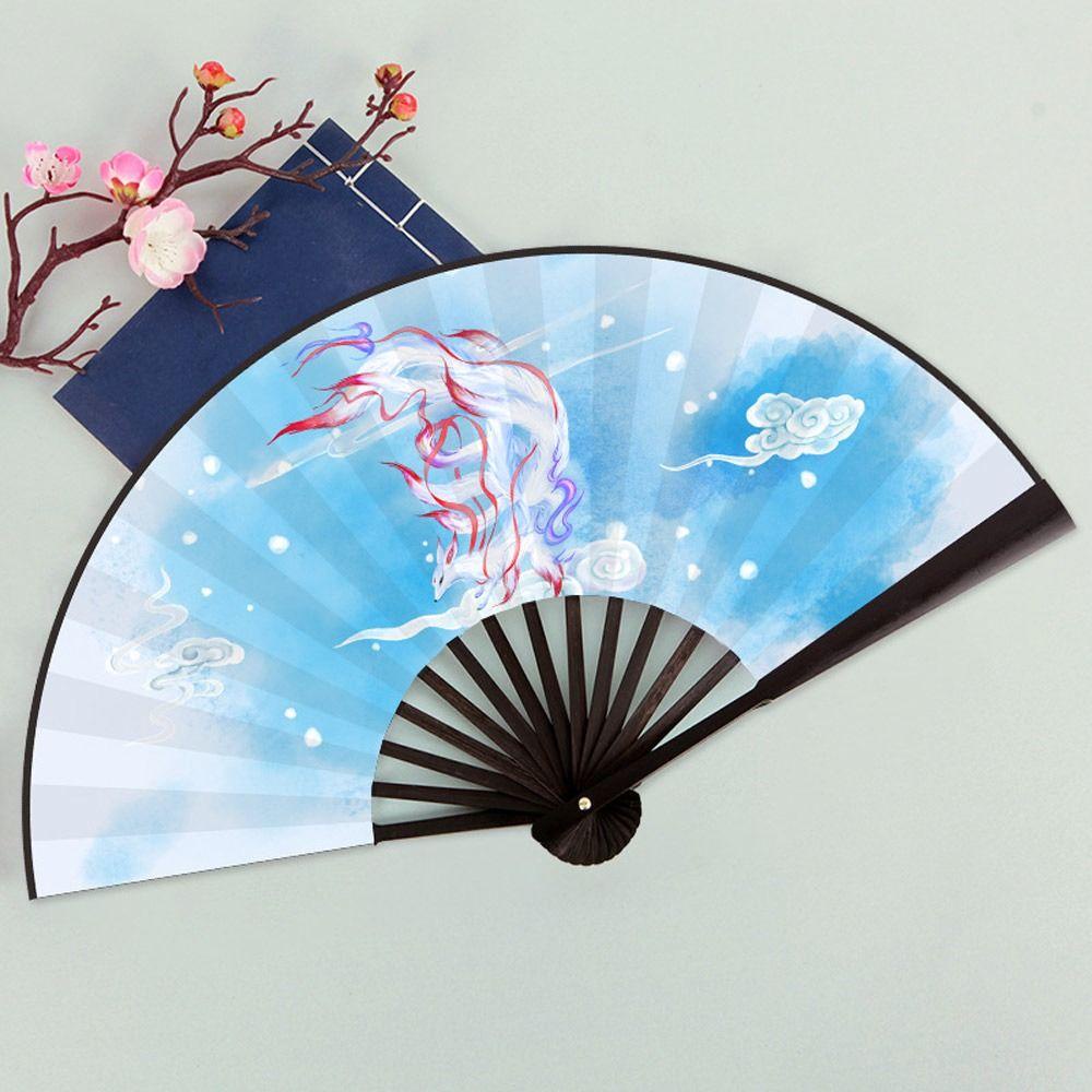 Quạt Gấp Bằng Tre Để Bàn Trang Trí Phong Cách Retro