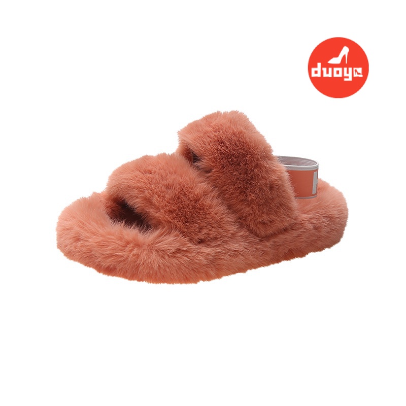 Duoya Tóc Thẳng ~ [Hàng Có Sẵn] Dép Bông Quai Chéo Đi Trong Nhà / Ngoài Trời Kích Thước Lớn Có Quai Chéo Bằng Vải Cotton Dày Hai Hàng Thương Mại Ngoại Thương