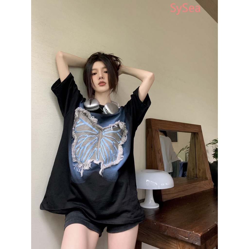 Áo Sơ Mi Thêu Hình Bướm Phong Cách Hàn Quốc Cho Nữ