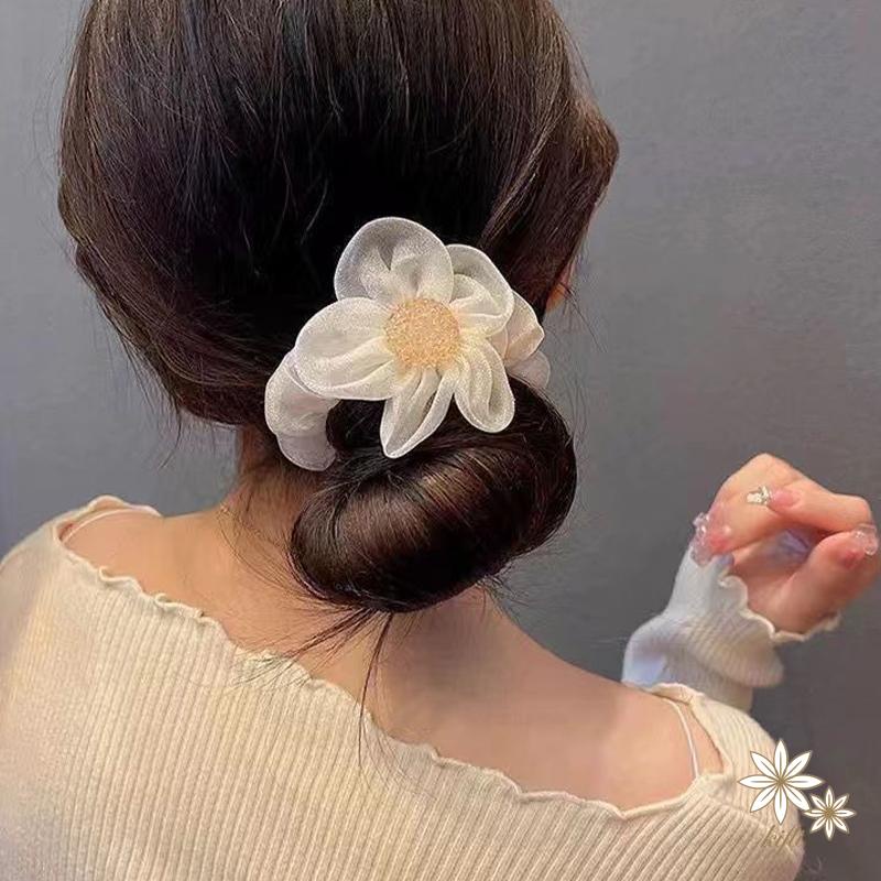 Dây Buộc Tóc Đính Đá Hình Hoa Cúc Lấp Lánh Thời Trang Cao Cấp 2023