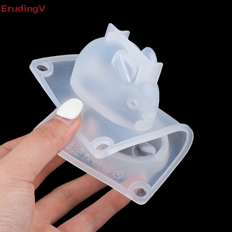1 Bộ Khuôn Silicon Làm Bánh Xà Phòng Hình Thỏ Hoạt Hình 3D DIY