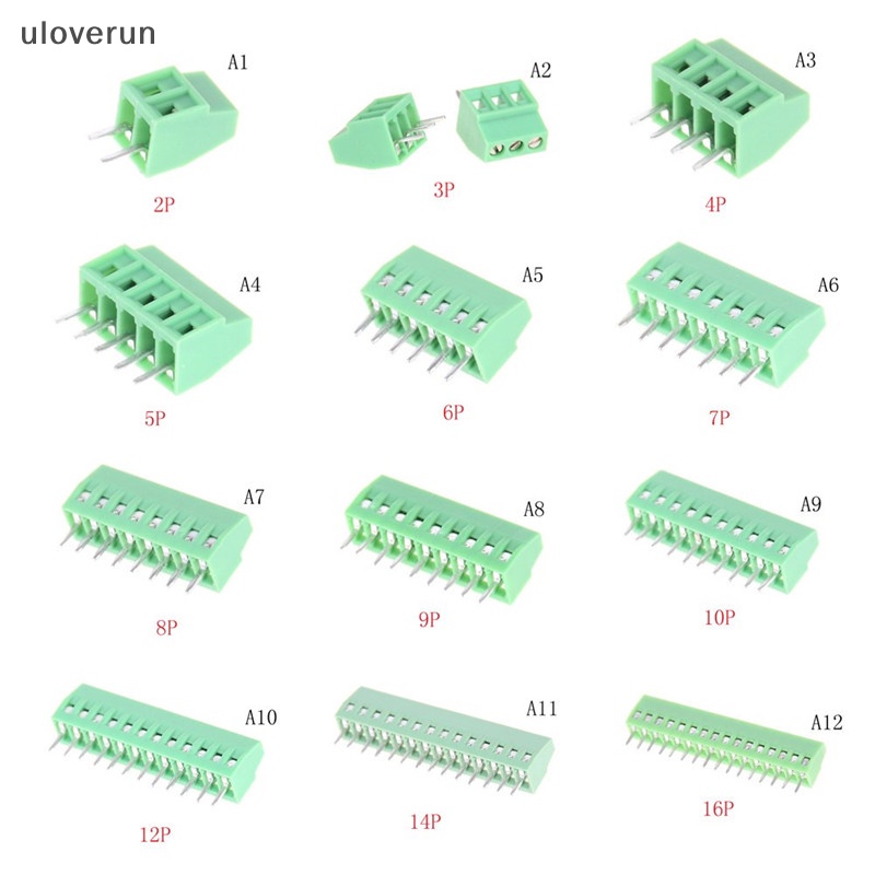 1 Khối Thiết Bị Đầu Cuối 2P-16P KF128 2.54mm PCB Chất Lượng Cao