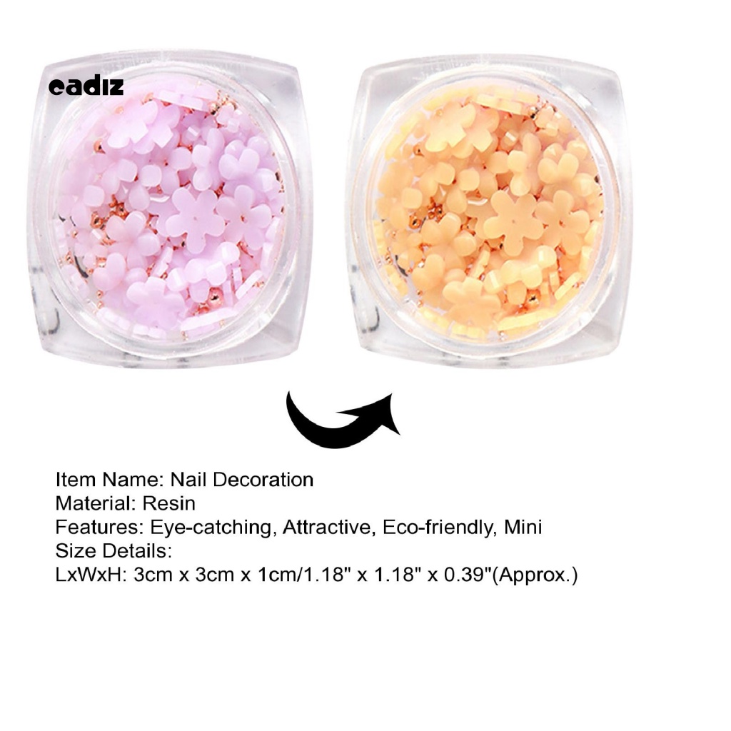 1 Hộp Cánh Hoa 3D Bằng Nhựa Resin Dùng Trang Trí Móng Tay DIY