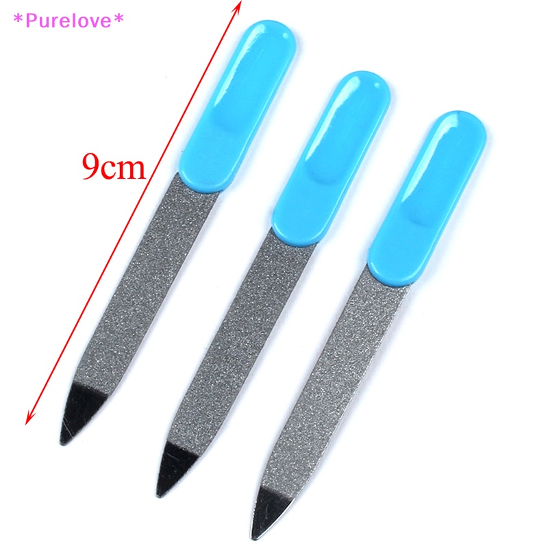 Set 2 Cây Dũa Móng Tay Bằng Thép Không Gỉ Hai Mặt Tiện Dụng Mới