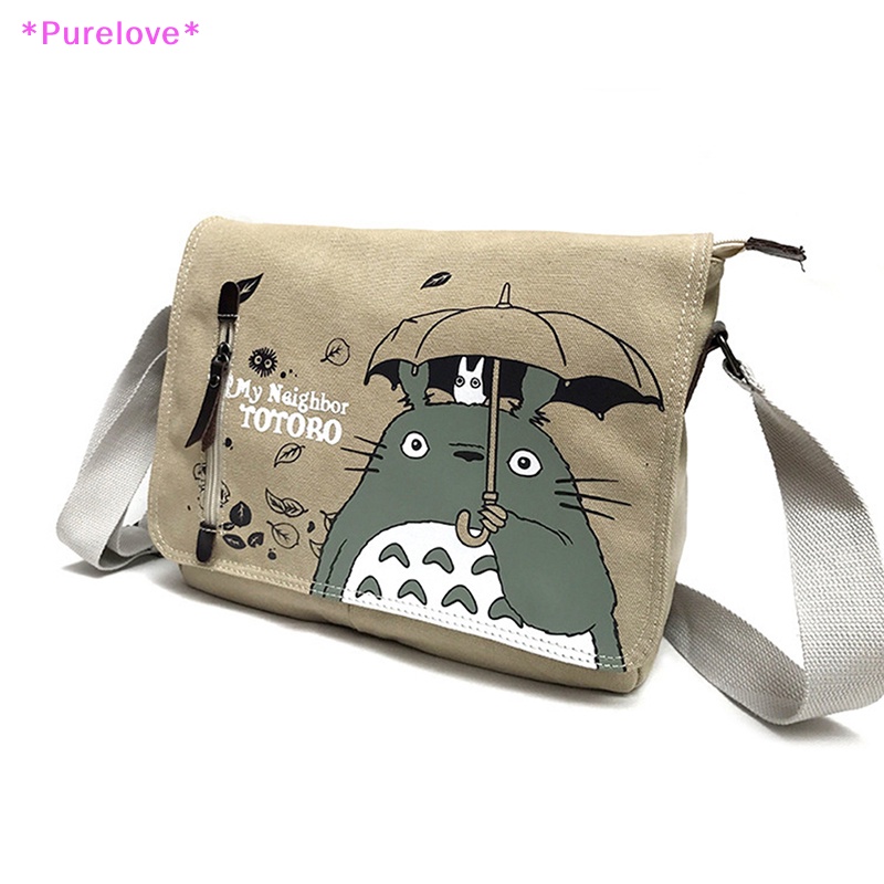 Túi Xách Đeo Vai Vải Canvas In Hình Totoro Đáng Yêu Mới