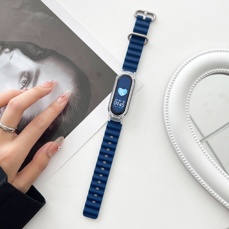 Dây Đeo Thay Thế Chất Liệu Silicon Màu Trơn Cho Xiaomi Mi band 8 7 6 5 4 3 Mi band 5 6 7 8