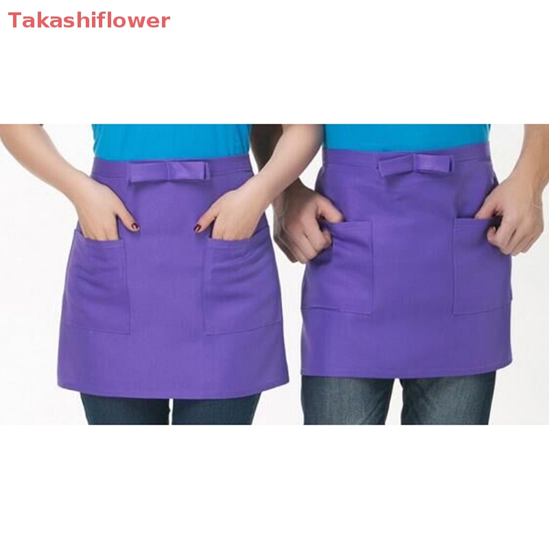 (Takashiflower) Tạp Dề Cotton Ngắn Nửa Eo Cho Bồi Bàn Quán Bar / Pub / Phục Vụ