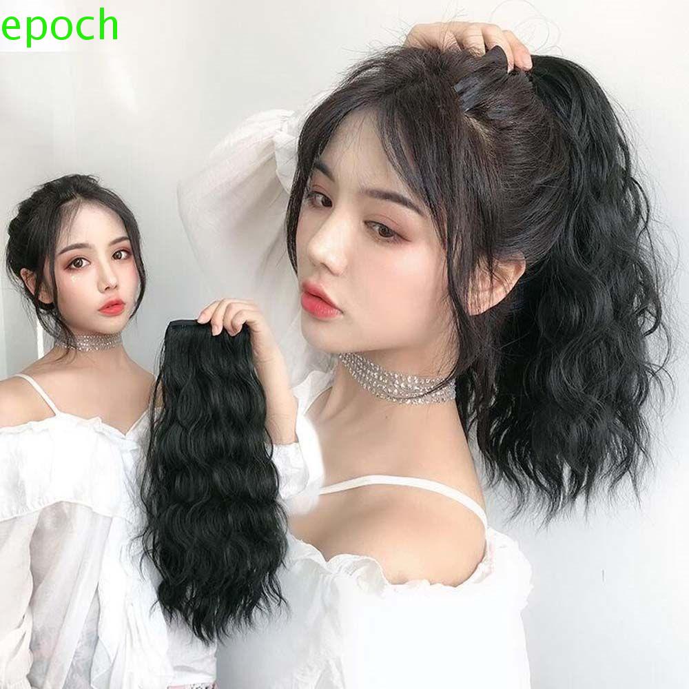 Epoch Phần Tóc Giả Đuôi Ngựa Xoăn Bằng Sợi Tổng Hợp Màu Đen Dành Cho Nữ