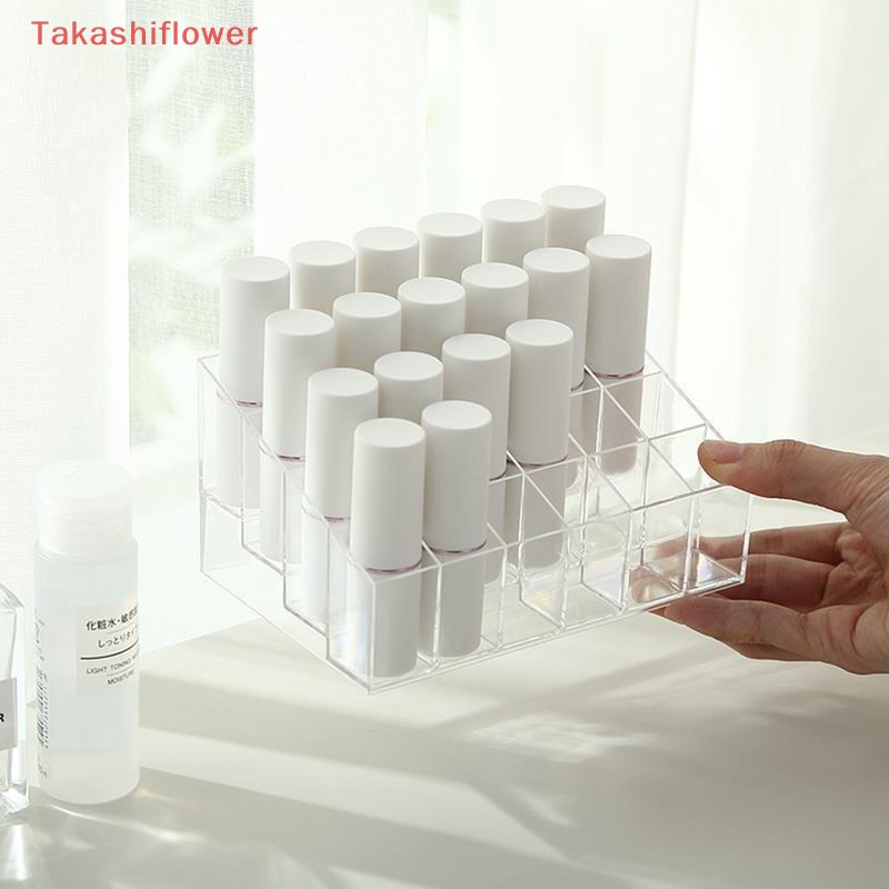 Khay Nhựa Acrylic Trong Suốt 16 / 24 Ngăn Đựng Son Môi Tiện Dụng