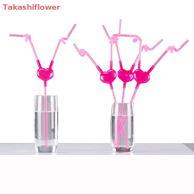 Ống Hút Đôi Hình Trái Tim Độc Đáo Linh Hoạt