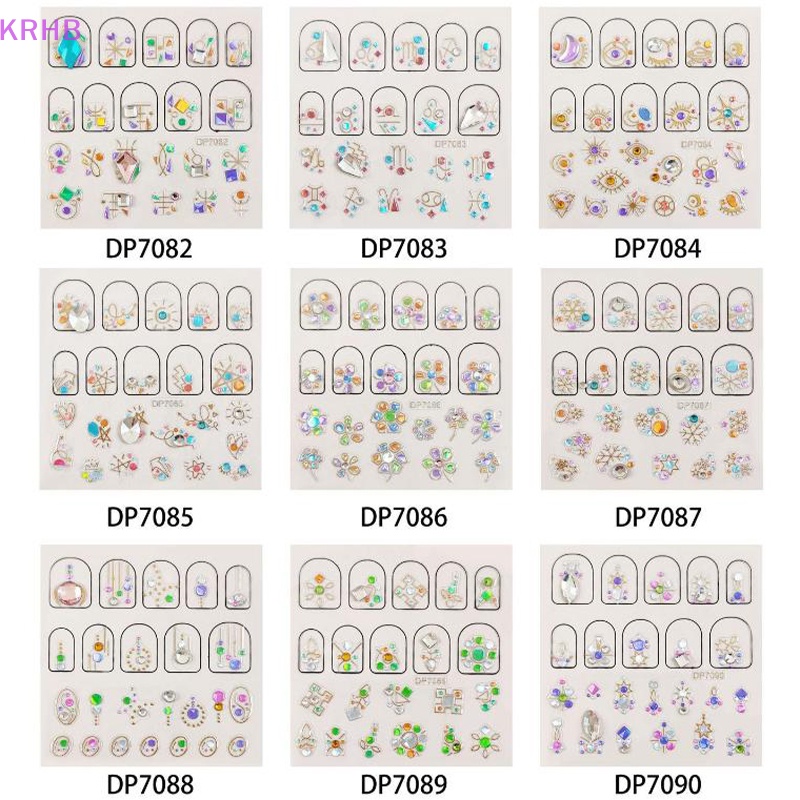 Miếng Dán Trang Trí Móng Tay 3D Đính Đá Xinh Xắn Mới