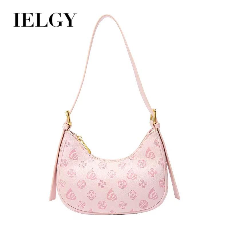 Ielgy Túi Đeo Vai Baguter Màu Hồng Mờ Cho Nữ