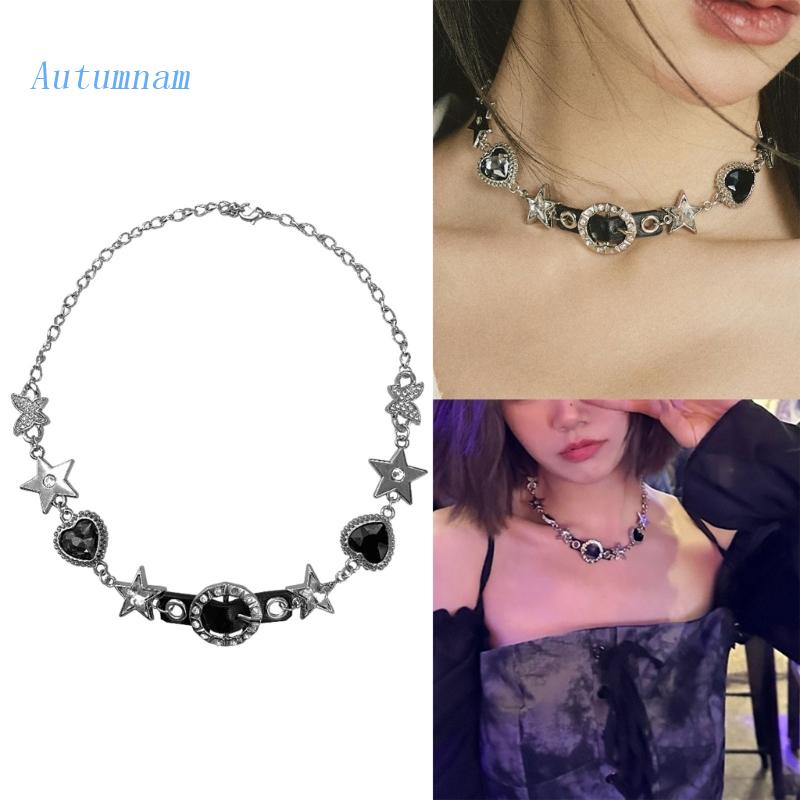 Vòng Cổ Choker Mặt Hình Ngôi Sao / Trái Tim Đính Đá Thời Trang Ngọt Ngào