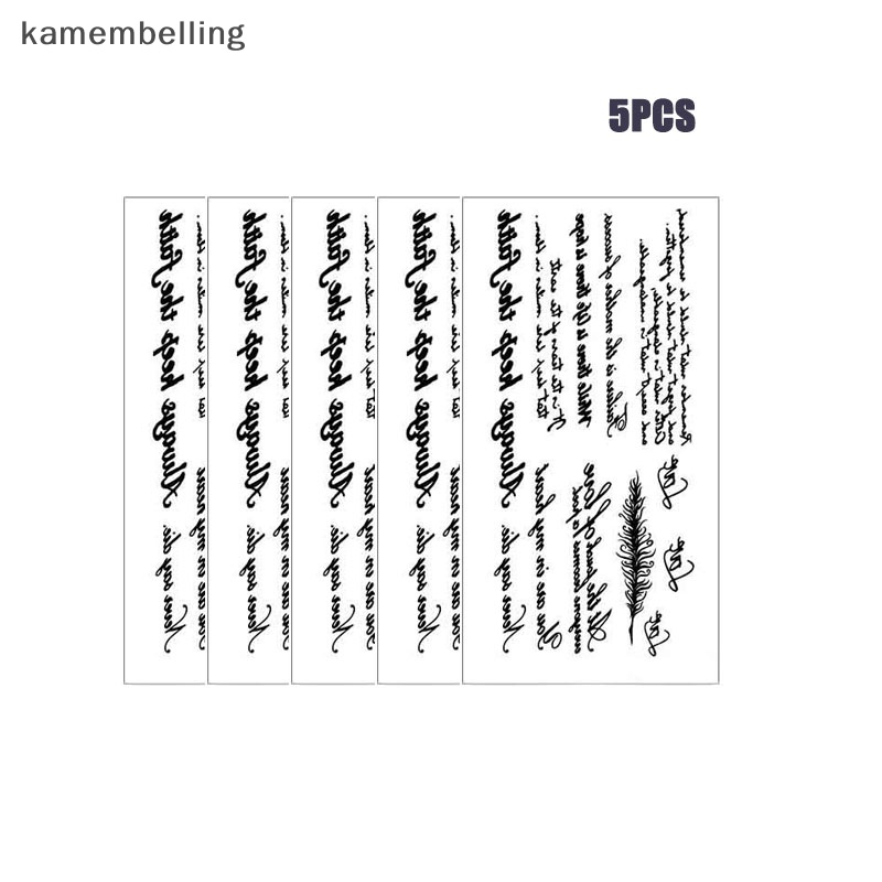 Set 5 Tấm Hình Xăm Dán Tạm Thời Chống Nước Chữ Tiếng Anh kamembelling