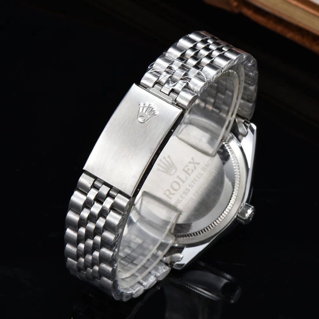 Rolex Đồng Hồ Đeo Tay Thạch Anh Bằng Thép Dạng Gập Ba Kim Tối Giản Cho Nam