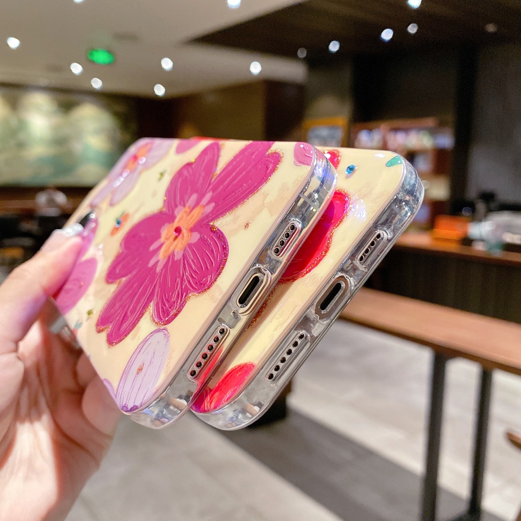 Ốp Điện Thoại TPU Chống Sốc Họa Tiết Hoa Cho IPhone 14 13 12 11 Pro MAX 14 Plus X XR XS MAX 7 8 Plus