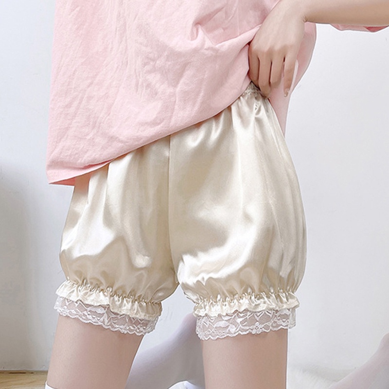 Quần Short Bảo Hộ Vải Satin Phối Ren Thời Trang Cao Cấp Cho Nữ