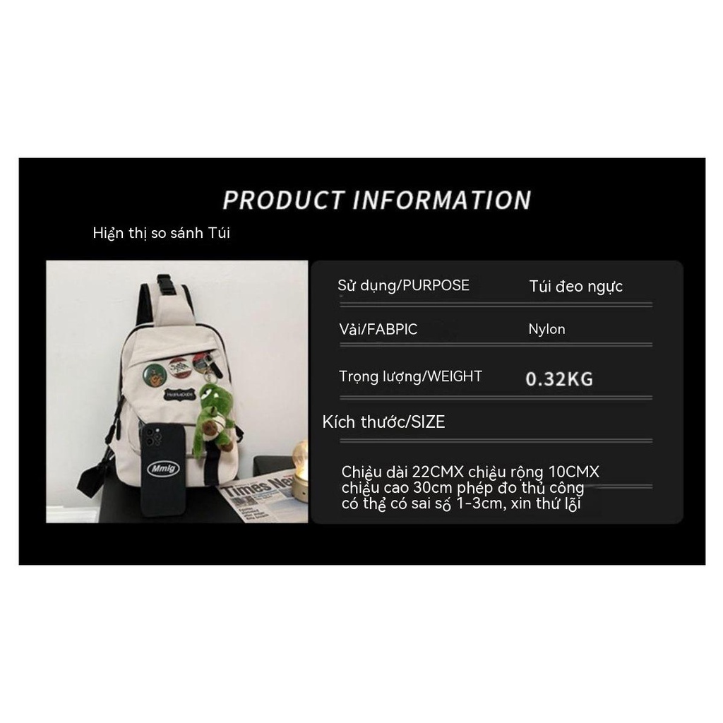 Túi Đeo Chéo Nam Túi Đeo Chéo Nhỏ Thương Hiệu Thời Trang Instagram Ba Lô Đeo Một Vai Học Sinh Thường Ngày Túi Đeo Chéo