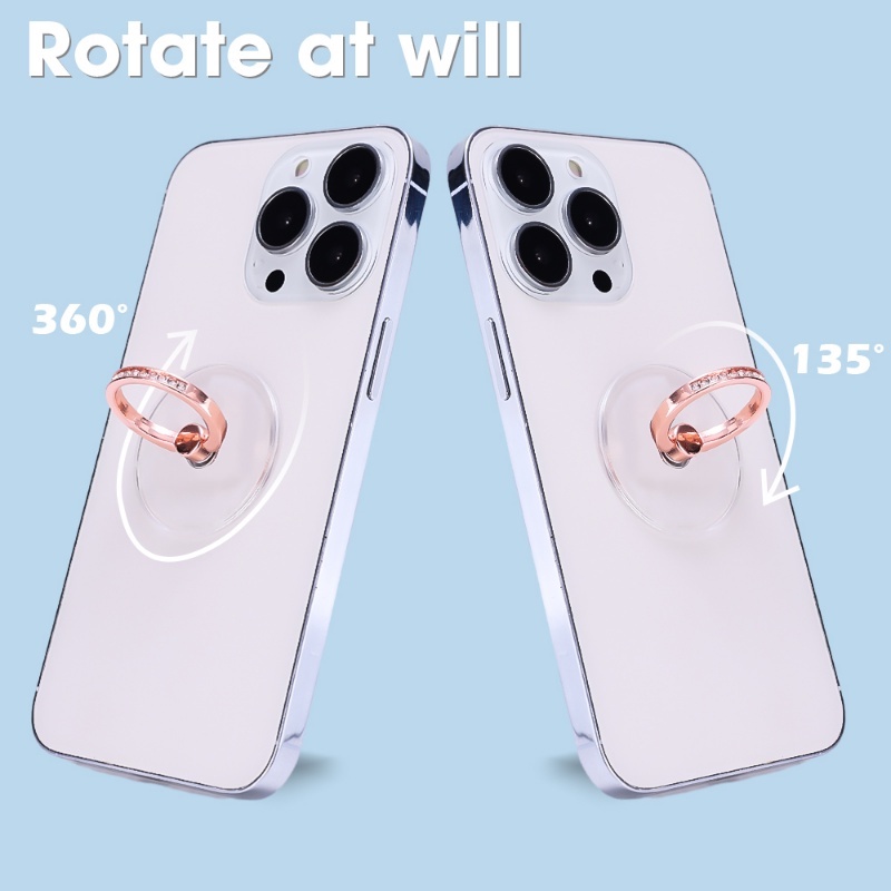 Nhẫn Đỡ Điện Thoại Trong Suốt Xoay 360 Độ Tiện Dụng° Nhẫn Đeo Ngón Tay Trong Suốt Xoay Được Tiện Dụng