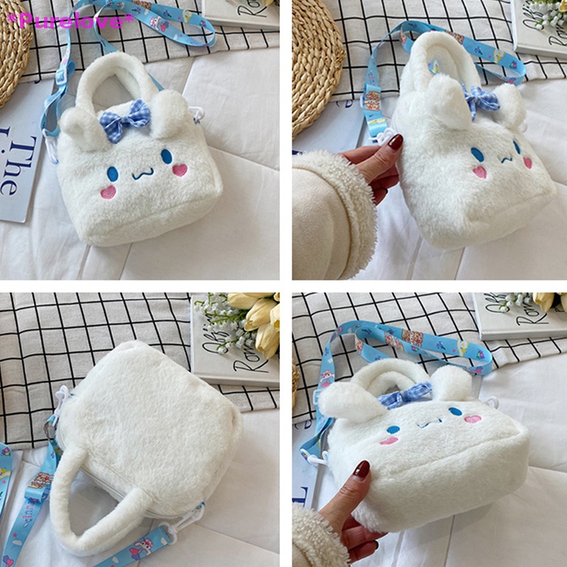 SANRIO Túi Xách Kuromi Phối Lông Xinh Xắn Dành Cho Bé Gái Mới