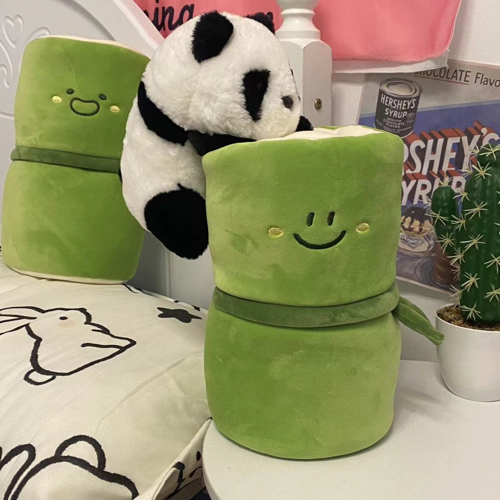 🔥 Hot！2 trong 1🔥  Ống tre mềm dễ thương Gấu trúc Đồ chơi sang trọng Kawaii Nhồi bông có nước mắt Gấu trúc Plushie Gối búp bê