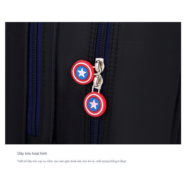 Ba Lô Đi Học Có Bánh Xe Kéo Họa Tiết Captain America Dành Cho Bé Trai 1-3 - 6th